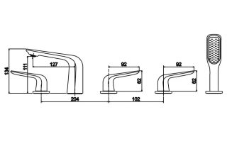 Смеситель на борт ванны Rose R1312 хром